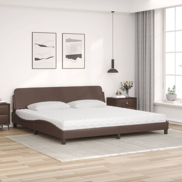 vidaXL Bed met matras "Dover" kunstleer bruin 200x200 cm
