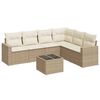 vidaXL 7-delige Loungeset met kussens poly rattan beige