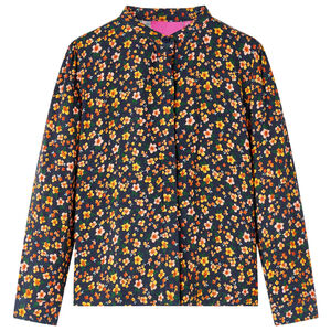 Kinderoverhemd met bandkraag 104 marineblauw