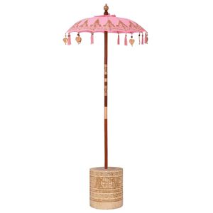 vidaXL Balinese parasol met basis Roze 95 x 95 x 260 cm