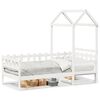 vidaXL Slaapbank met bedhuis 80x200 cm massief grenenhout wit