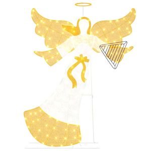 vidaXL Verlichte Hoek Warmwit 116 x 29 x 158.5 cm Polyester