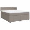 vidaXL Boxspring met matras stof taupe 180x200 cm