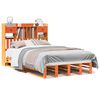 vidaXL Bed met boekenkast zonder matras grenenhout wasbruin 120x200 cm