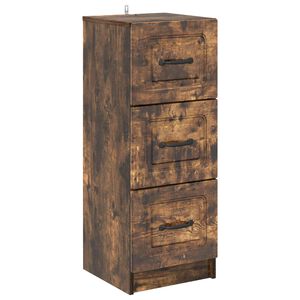 vidaXL Ladenkast Gerookt eiken 33 x 34,5 x 87 cm Bewerkt hout