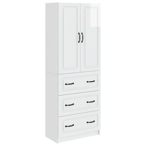 vidaXL Kastenset 2 pcs Hoogglans Wit 66 x 34,5 x 87 cm Bewerkt hout