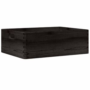vidaXL Houten kist met handvatten 40x30x13 cm massief grenenhout zwart