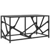 vidaXL Salontafel met zwart glazen blad 78,5x40x41 cm staal