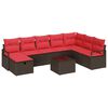 vidaXL Bankstel 9 st Bruin poly rattan