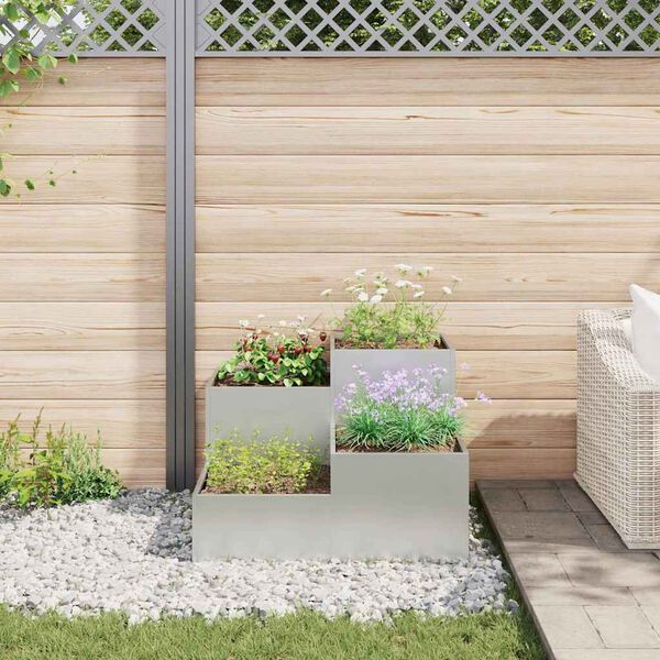 vidaXL Tuin Bloempot Zilver 100 x 100 x 60 cm Gegalvaniseerd staal