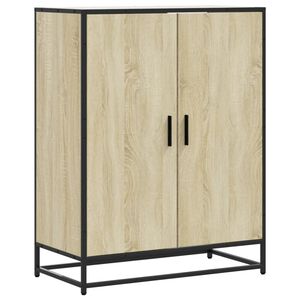 vidaXL Schoenenkast 75x38x97,5 cm bewerkt hout en metaal sonoma eiken
