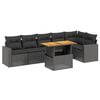 vidaXL 7-delige Loungeset met kussens poly rattan zwart