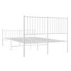 vidaXL Bedframe met hoofd- en voeteneinde metaal wit 140x190 cm