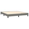 vidaXL Boxspring met matras en LED stof donkergrijs 160x200 cm