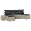 vidaXL Tuin Sofa Set met kussen 6 pcs Lichtgrijs poly rattan