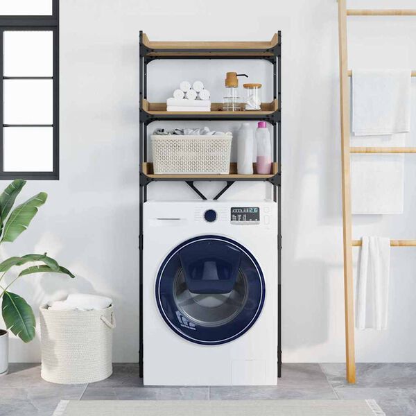 vidaXL Wasmachineplank Artisan Eiken 67 x 25 x 163 cm Bewerkt hout