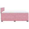 vidaXL Boxspring met matras fluweel roze 140x190 cm