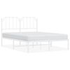 vidaXL Bedframe met hoofdbord metaal wit 150x200 cm