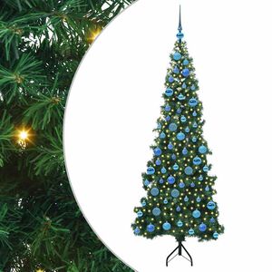 vidaXL Hoek Kunstkerstboom met 300 LED Groen 180 cm PVC en Metaal