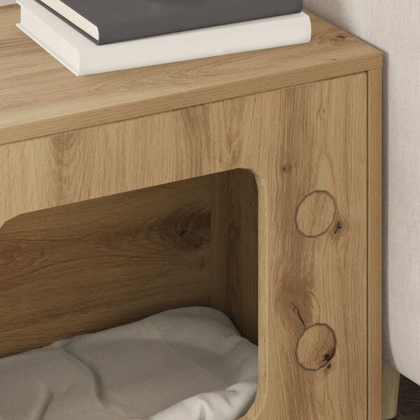 vidaXL Kattenhuis Ambachtelijk eiken 51 x 30 x 52 cm Bewerkt hout