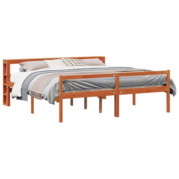vidaXL Bedframe met hoofdeinde 2 pcs Wasbruin Massief Vurenhout