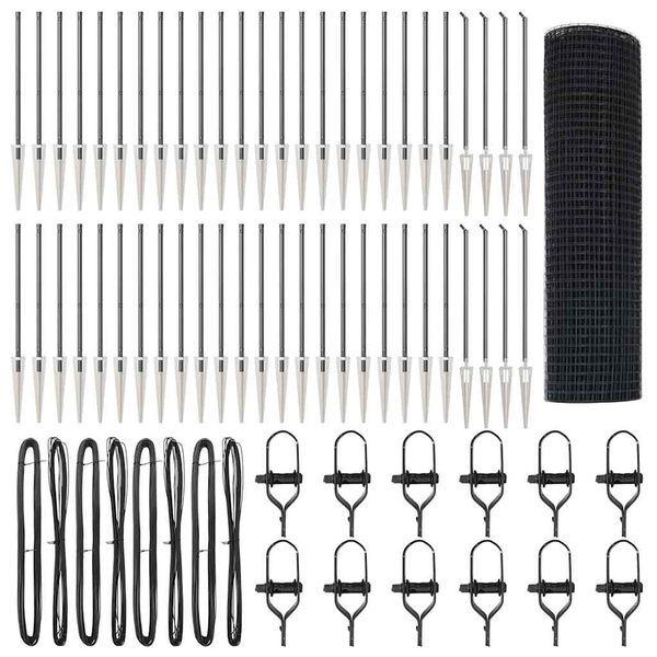 vidaXL Afrasteringspaal Grijs 100 x 0,6 m (25 x 25 mm gaas)