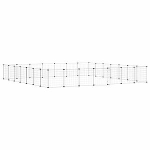 vidaXL Huisdierenkooi met deur 28 panelen 245x245x35 cm staal zwart