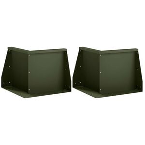 vidaXL Keerwand 2 st 50 x 50 x 30 cm Staal Olijfgroen