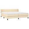 vidaXL Boxspring met matras stof cr&egrave;mekleurig 200x200 cm