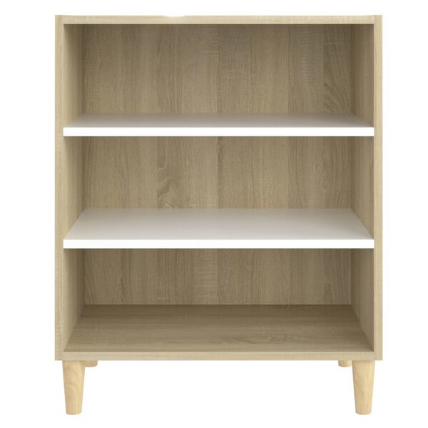 vidaXL Dressoir 57x35x70 cm bewerkt hout wit en sonoma eikenkleurig