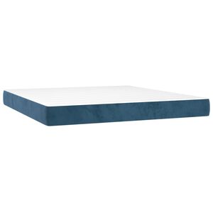 vidaXL Pocketveringmatras medium 160x210x20 cm fluweel donkerblauw
