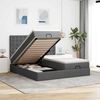 vidaXL Ottoman bed met matrassen 160x200cm stof donkergrijs