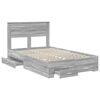 vidaXL Bedframe met hoofdeinde Grijs Sonoma 135 x 190 cm Bewerkt hout