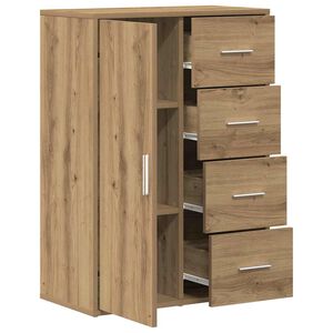 vidaXL Dressoir met lade Artisan Eiken 60 x 31 x 84 cm Bewerkt hout