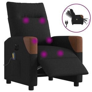 vidaXL Massagestoel elektrisch verstelbaar stof zwart