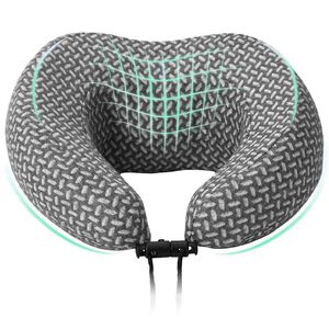 vidaXL Reiskussen voor de Nek Grijs 30 x 28 x 14 cm Polyester