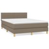 vidaXL Boxspring met matras stof taupe 140x200 cm