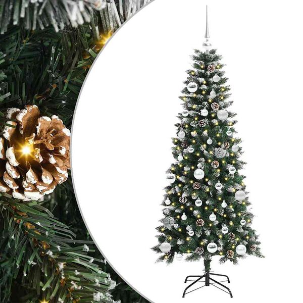 vidaXL Kunstkerstboom met 150 LED Groen 150 cm PVC en Plastic en Staal
