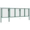 vidaXL Tuinpoort staal 400x75 cm groen