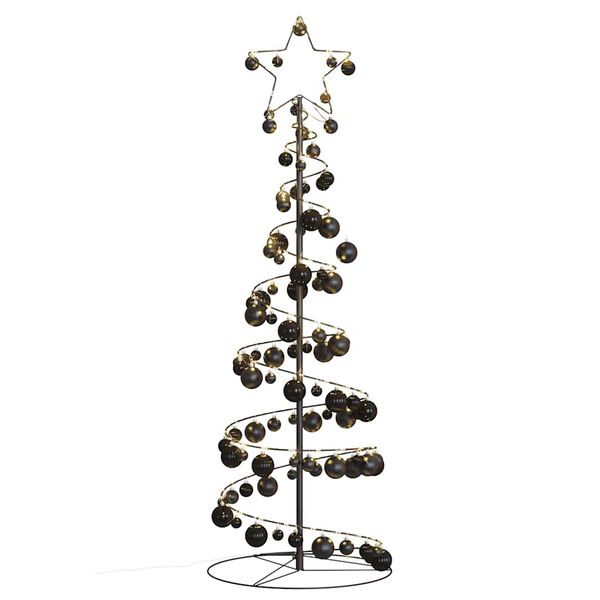 vidaXL LED-kerstboom met kerstballen 100 LED's warm wit 150 cm