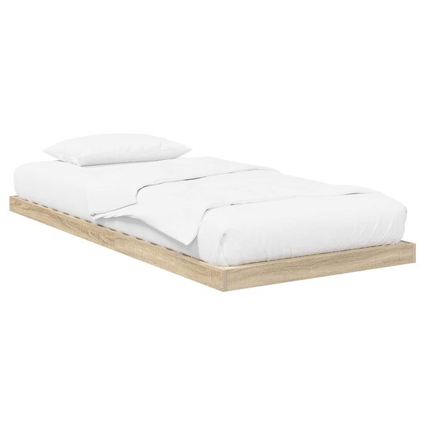 vidaXL Vloer bedframe Sonoma 100 x 200 cm Bewerkt hout