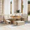 vidaXL Tuin Sofa Set met kussen met opslag 9 pcs Beige en Crème