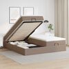 vidaXL Ottoman bed met matrassen 160x200cm kunstleer cappuccinokleurig