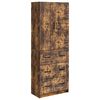 vidaXL Kastenset 2 pcs Gerookt eiken 66 x 34,5 x 87 cm Bewerkt hout