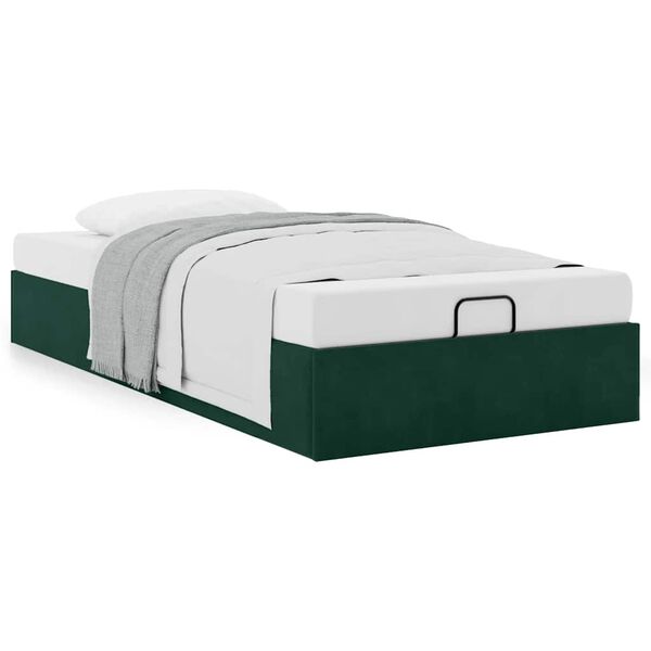 vidaXL Bedframe zonder matras 80x200 cm fluweel donkergroen