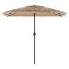 vidaXL Parasol met LED's en stalen paal 248x248x248 cm bruin