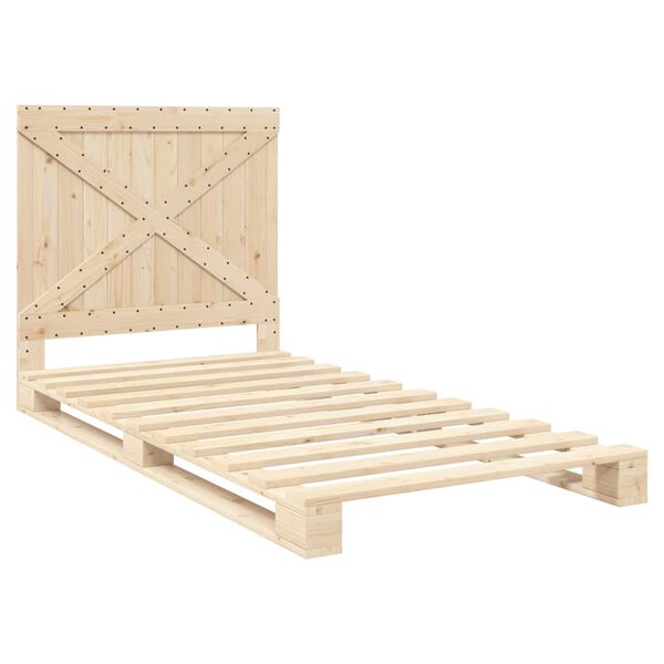 vidaXL Bedframe met hoofdbord massief grenenhout 100x200 cm