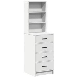 vidaXL Highboard Wit 40 x 41 x 135 cm Bewerkt hout