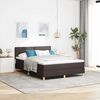 vidaXL LED Box Spring Bed met matras Donkerbruin 140 x 190 cm Stof
