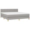vidaXL Boxspring met matras en LED stof lichtgrijs 180x200 cm